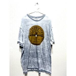 Sun Records Sheer T Shirt Grey See Through Vintage